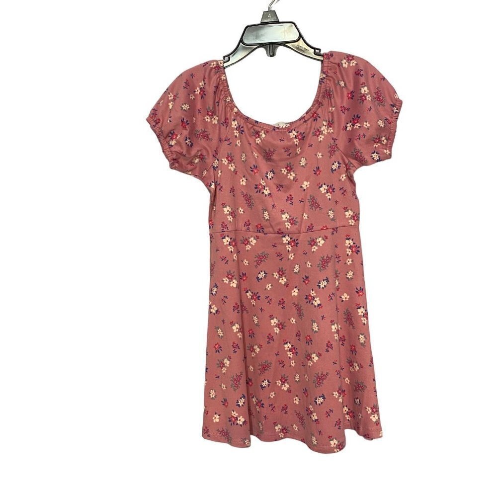 Pinky Los Angeles Girls' Floral Dress Size 4, Short Sleeves,‎ Dusty Rose Color